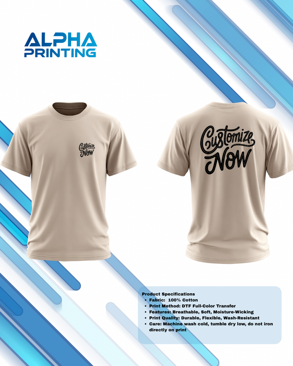 T- Shirt Cotton Full Print (Front/Back)