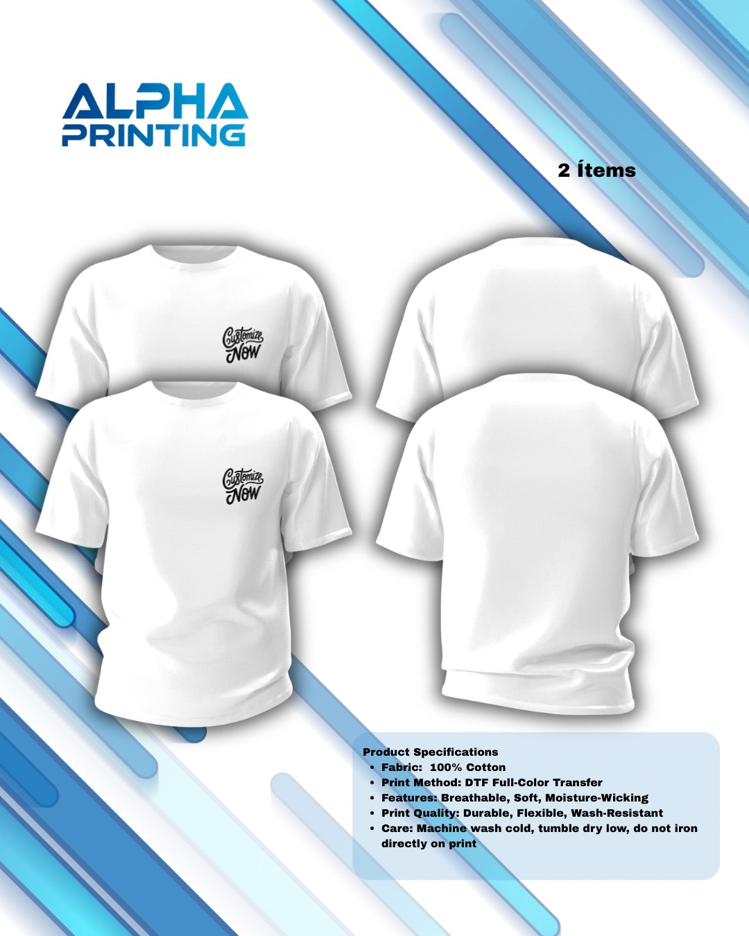 Set T- Shirts Cotton Full Print (Front)