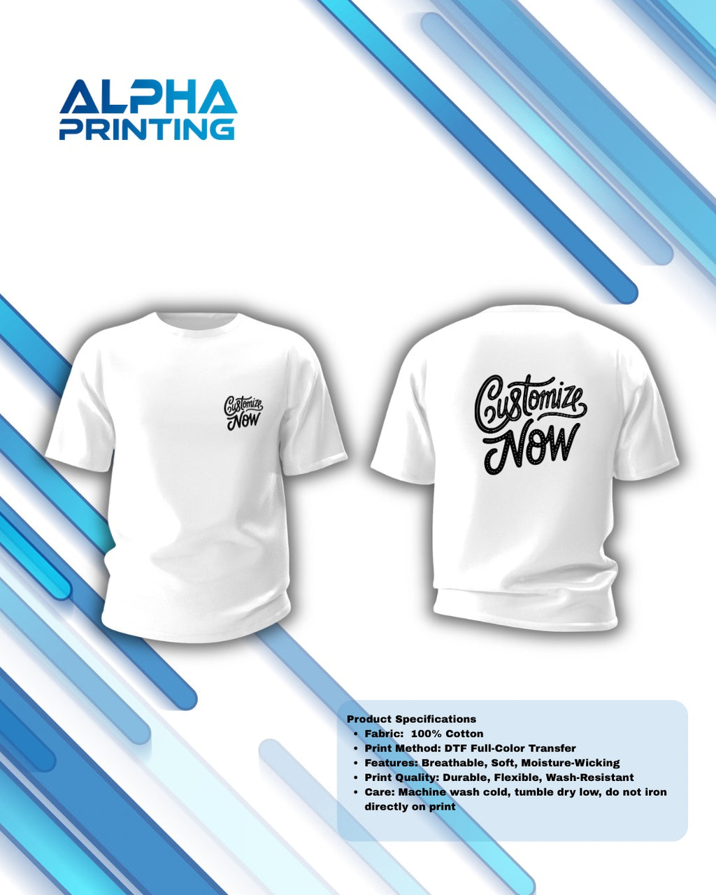 T- Shirt Cotton Full Print (Front/Back)