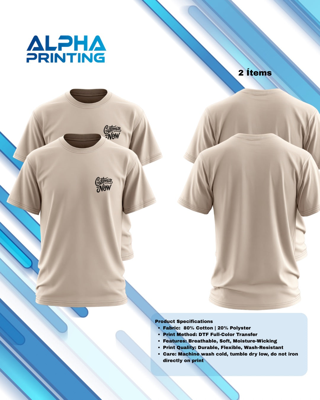 Set T- Shirts Light Cotton Front Print